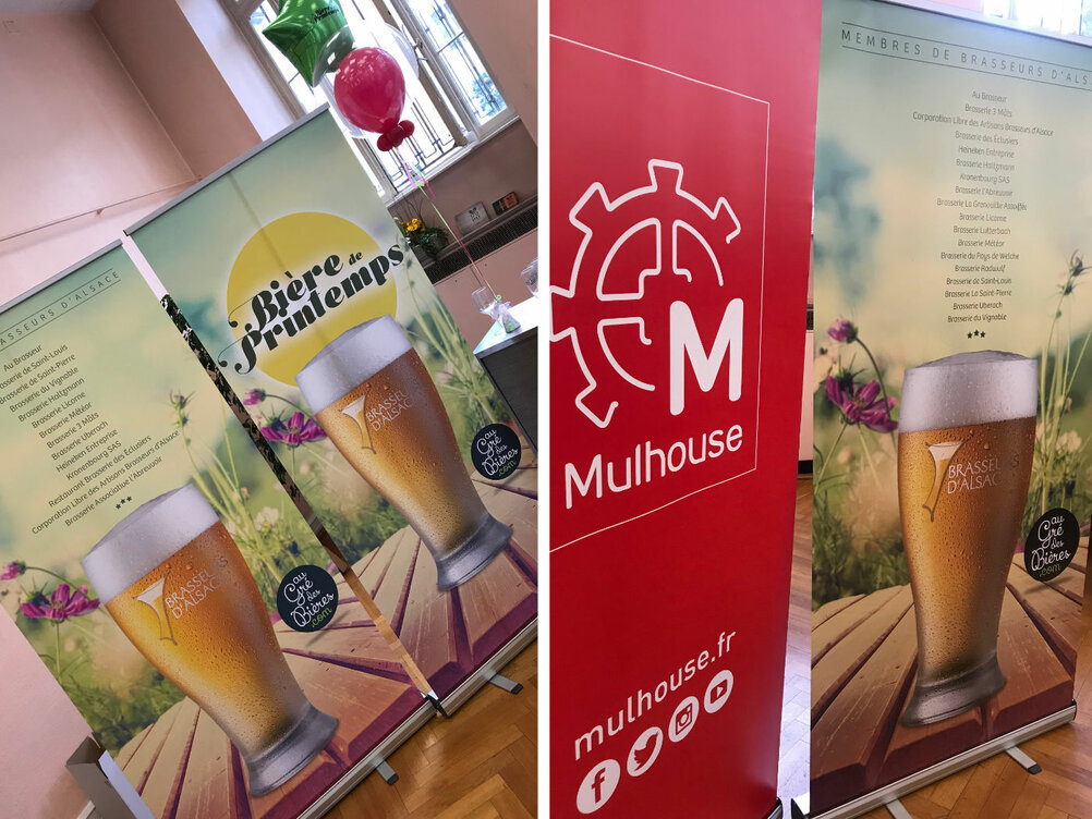Roll-up pour le lancement de la bière de Printemps à Mulhouse