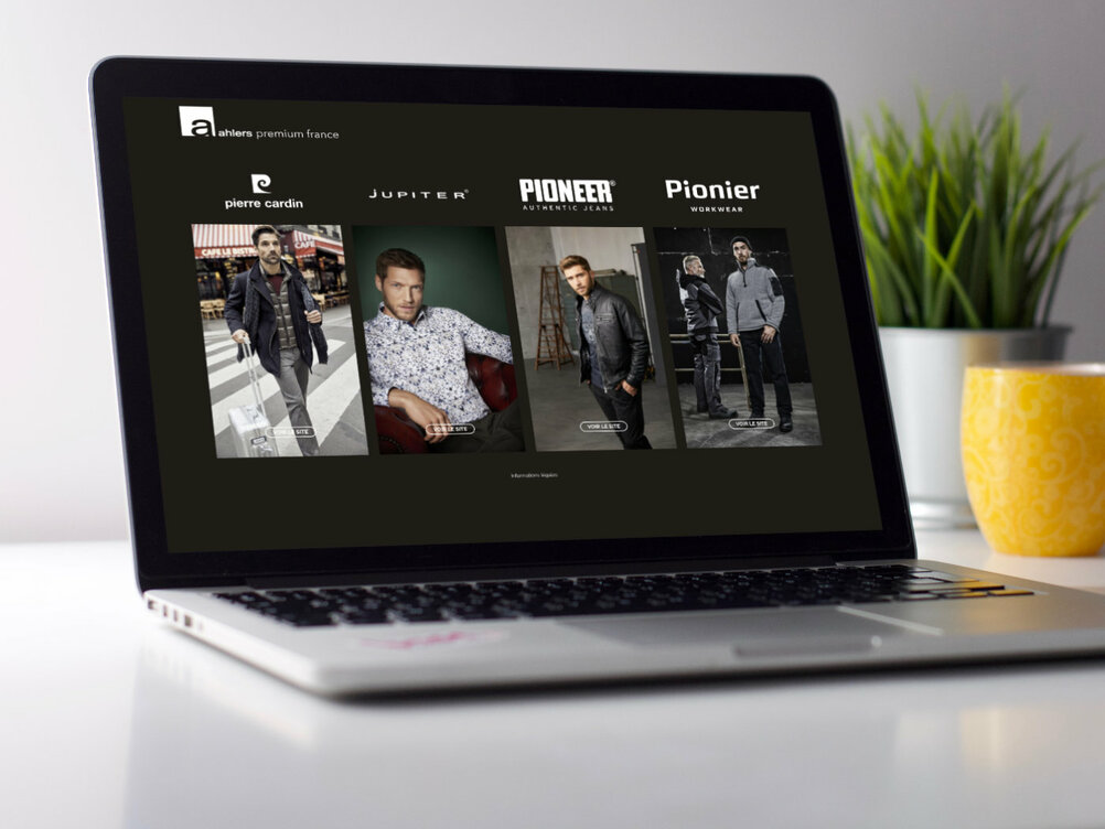 Page d'accueil site prêt-à-porter Ahlers Premium France